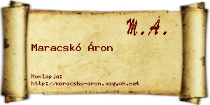 Maracskó Áron névjegykártya